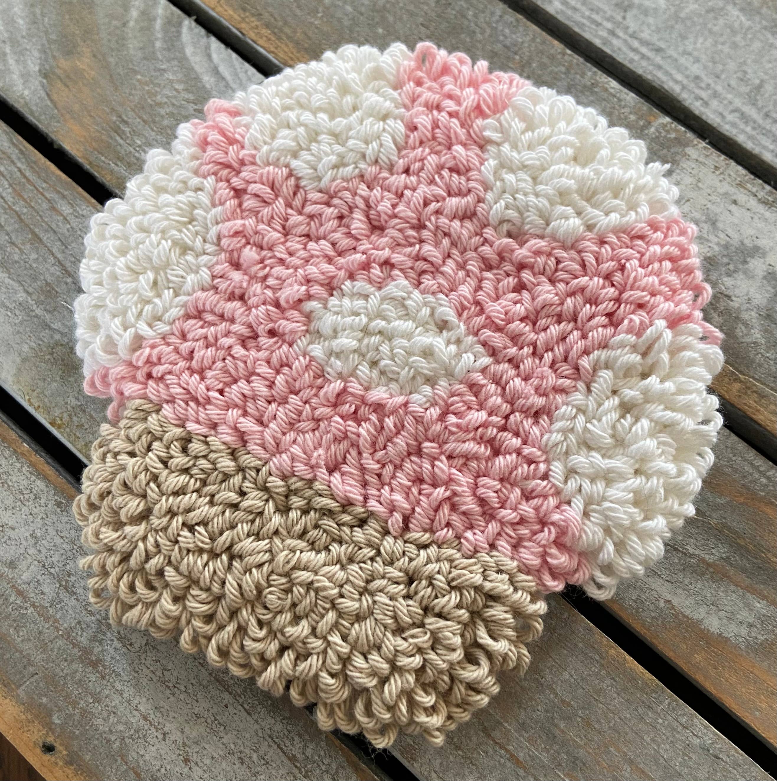 Mushroom coffee coaster, mug rug, punch needle 