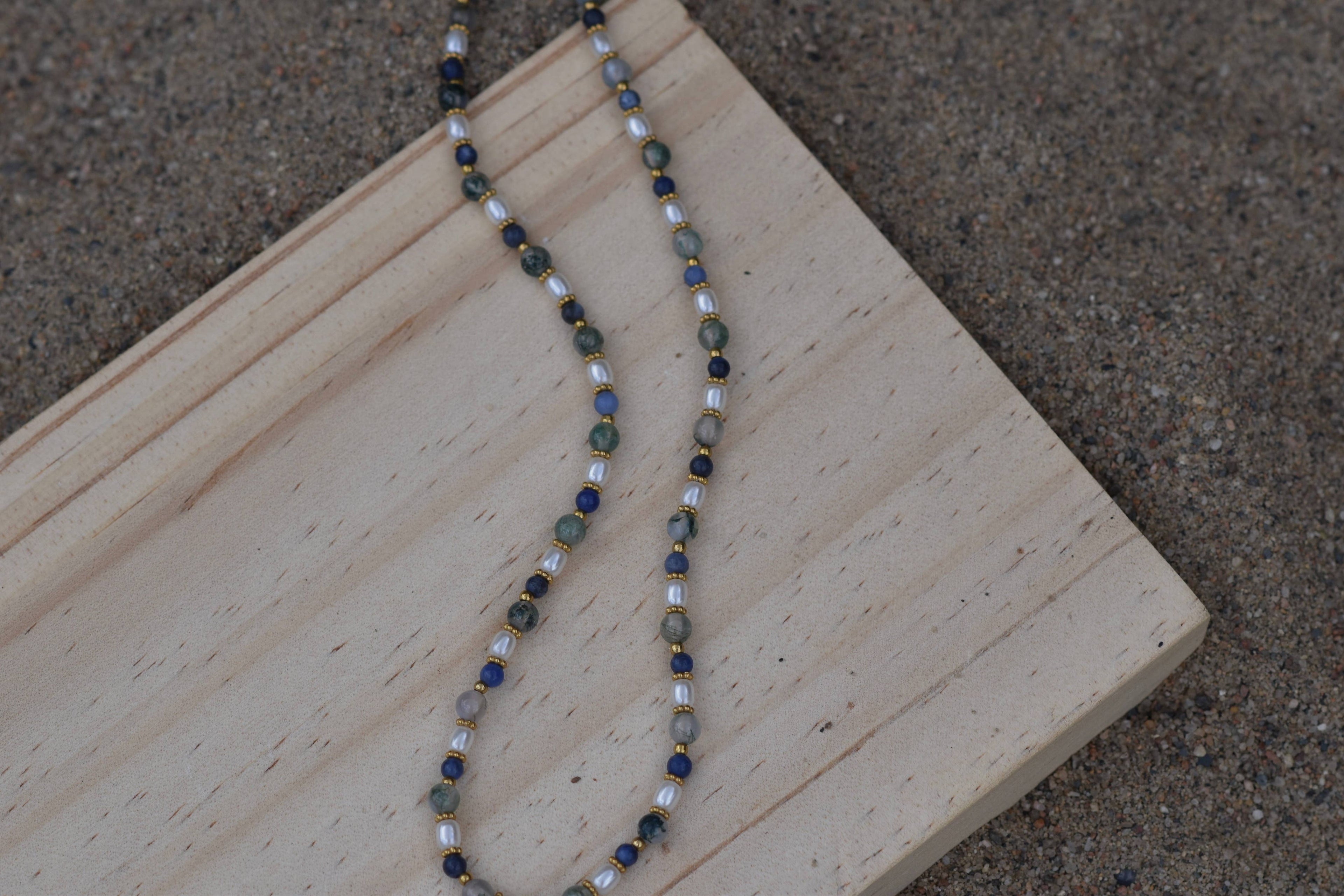 Seaside Meadow: Beaded Necklace: Gold
