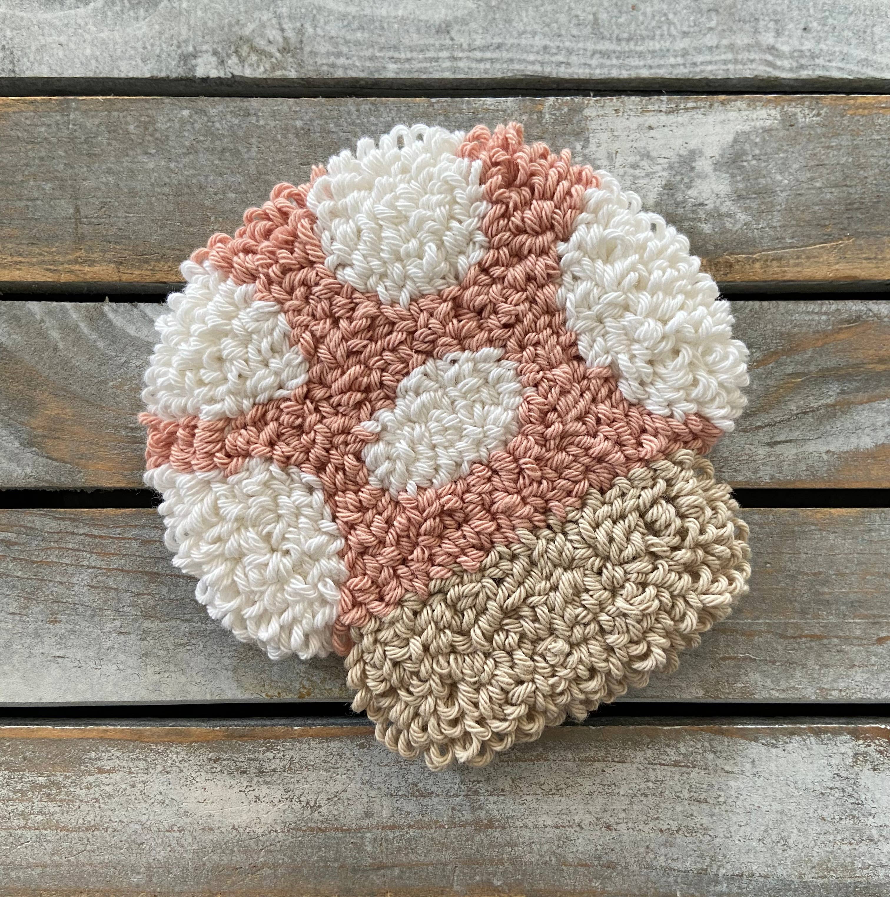 Mushroom coffee coaster, mug rug, punch needle