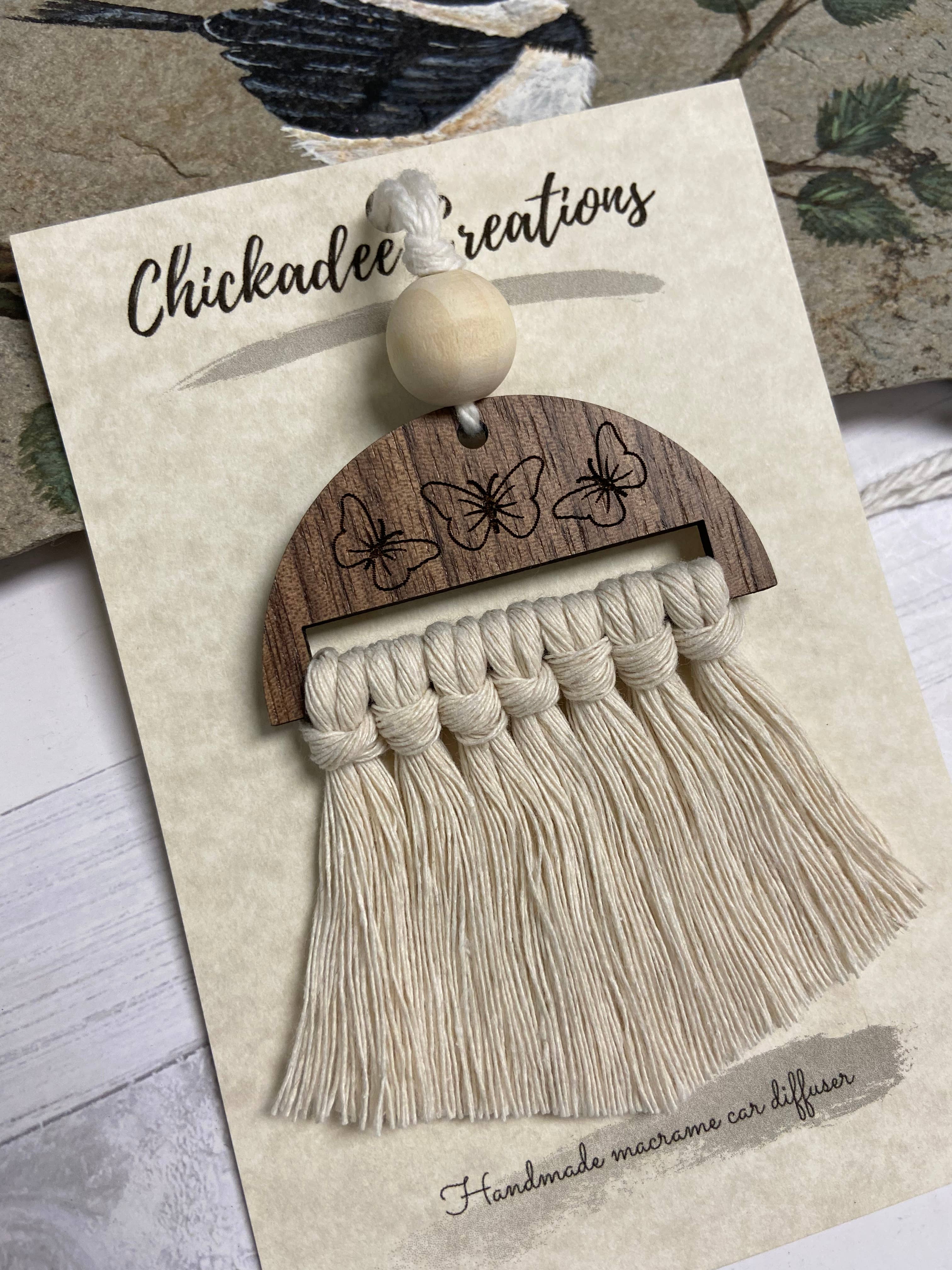 Butterfly Macrame car essential oil diffuser car charm