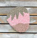 Strawberry chocolate coffee coaster, mug rug, punch needle