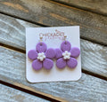 Flower power dangle polymer clay earrings