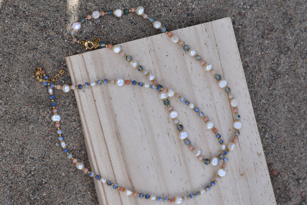 Shoreline Bliss: Beaded Necklace: Gold