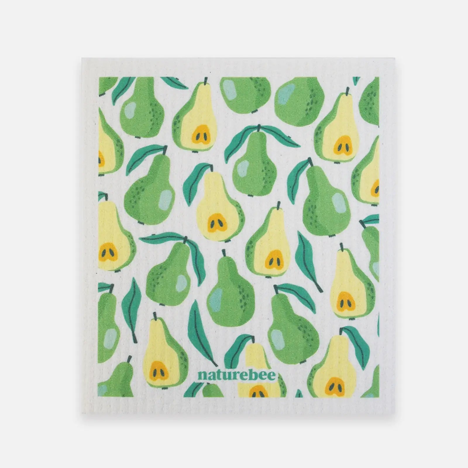 Swedish Sponge Dishcloth Green Leaves