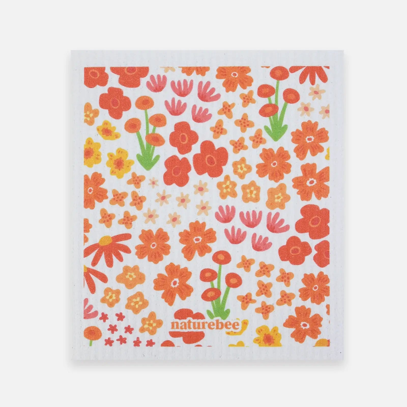 Swedish Sponge Dishcloth Green Leaves