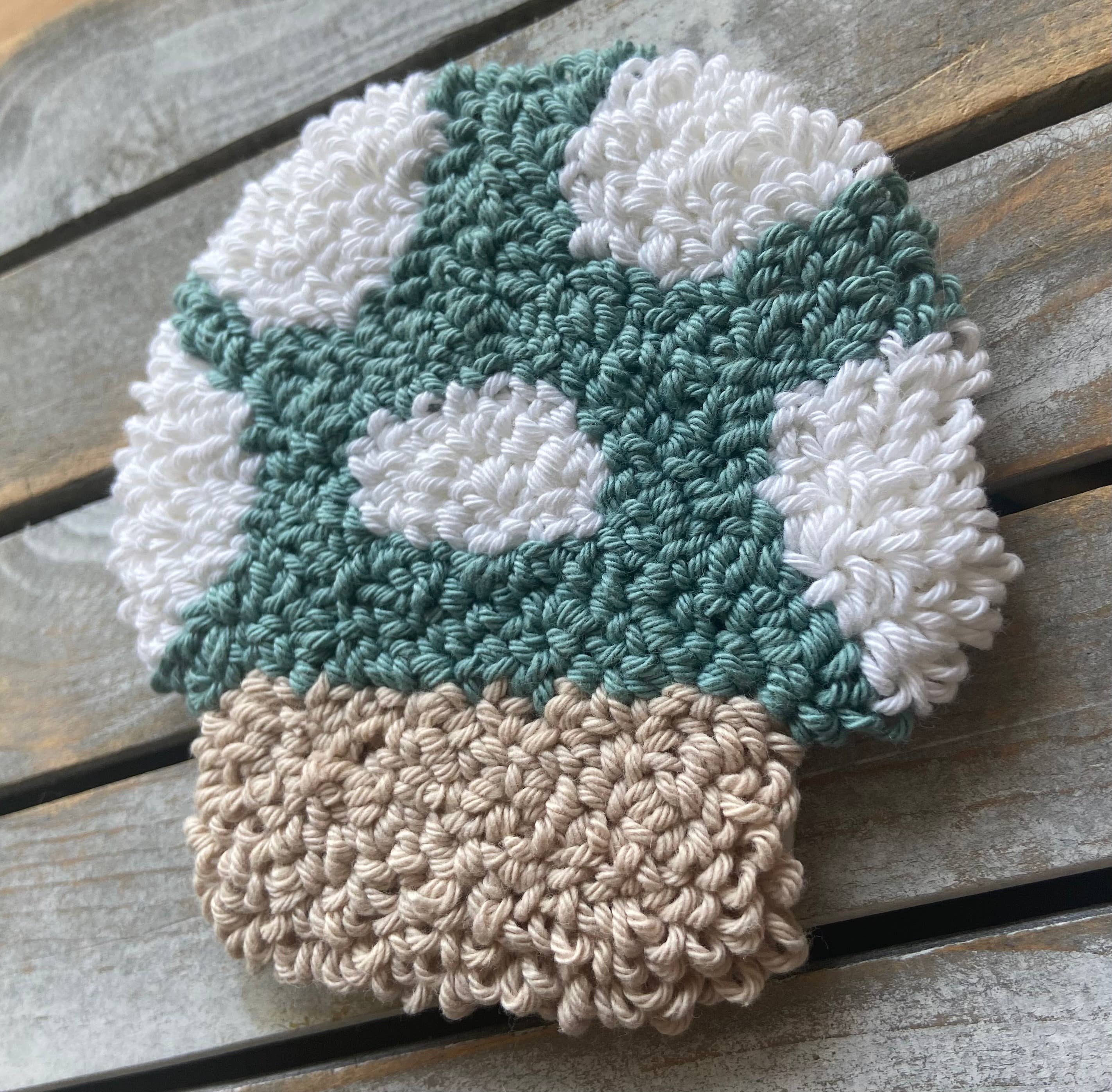 Mushroom coffee coaster, mug rug, punch needle