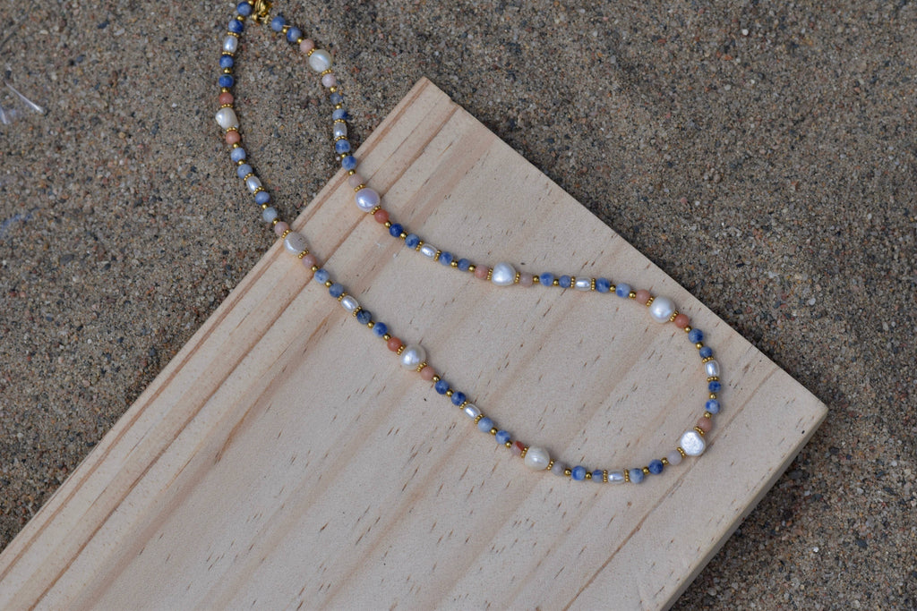 Shoreline Bliss: Beaded Necklace: Silver