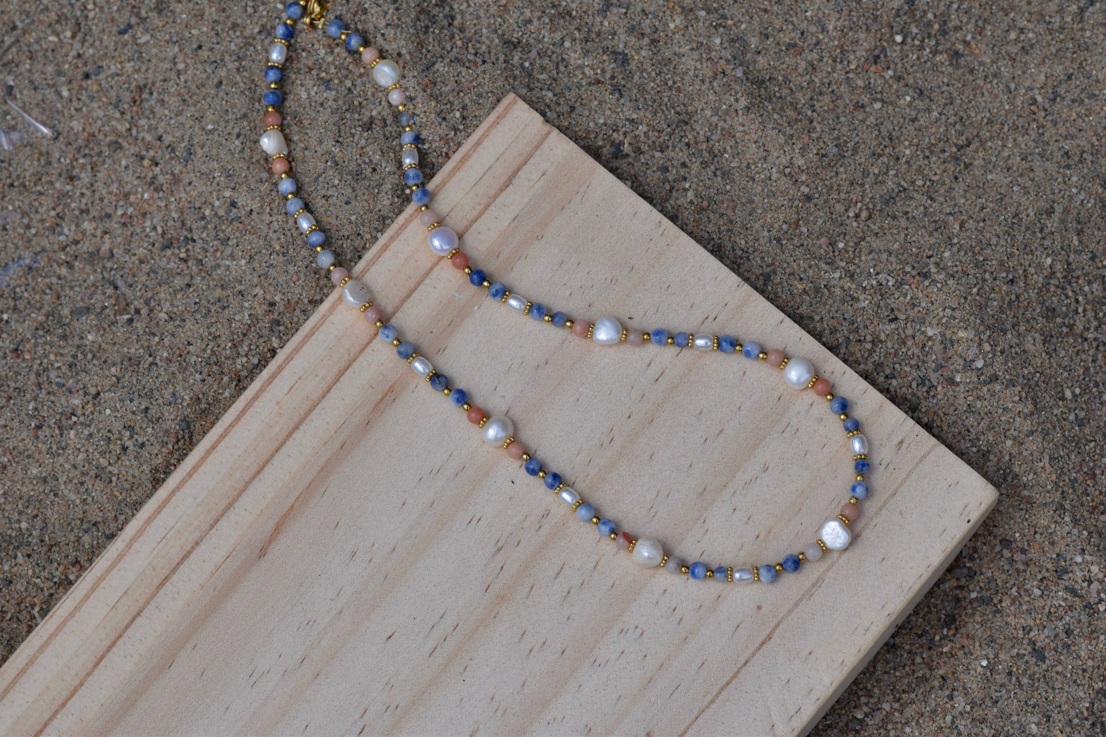Shoreline Bliss: Beaded Necklace: Silver