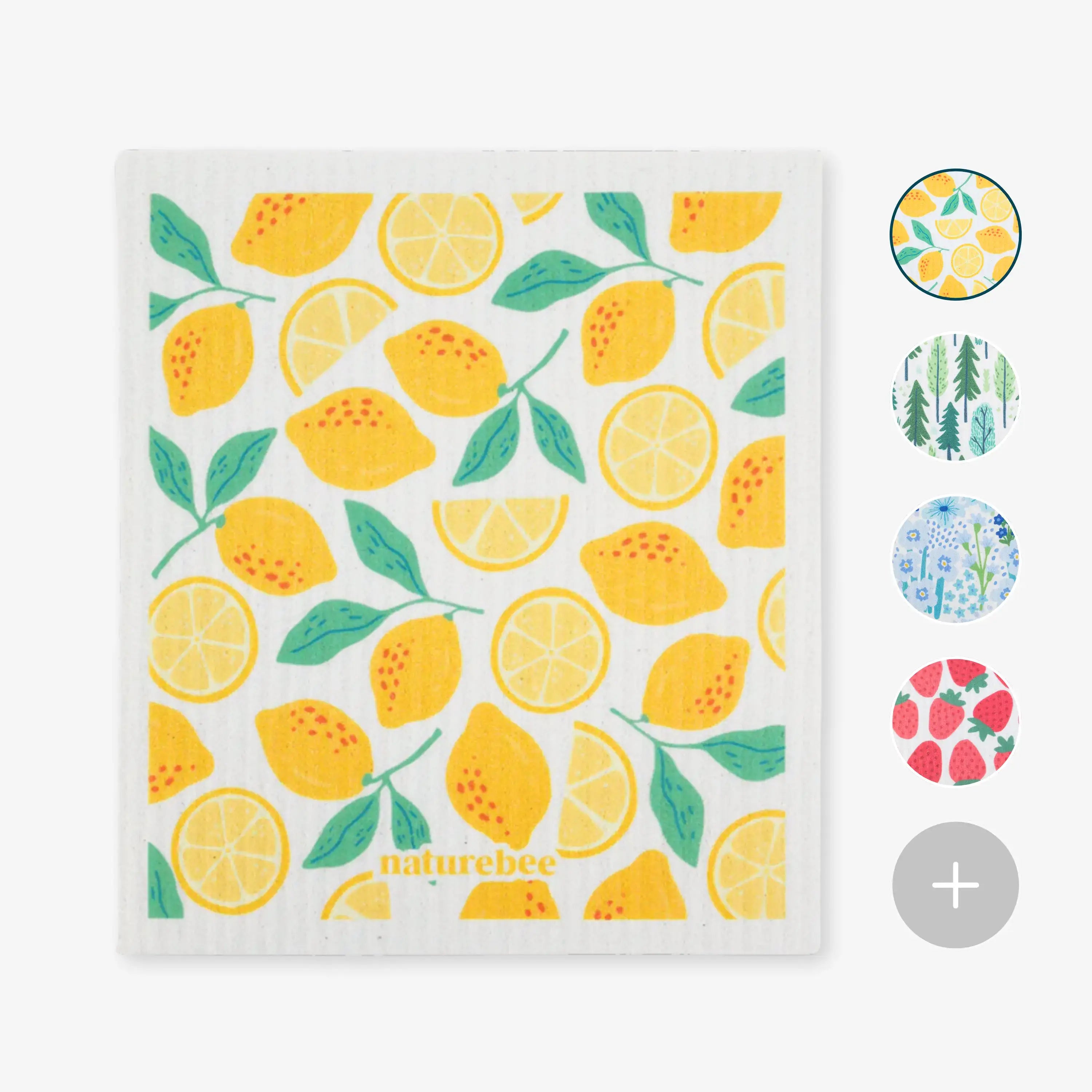 Swedish Sponge Dishcloth Green Leaves
