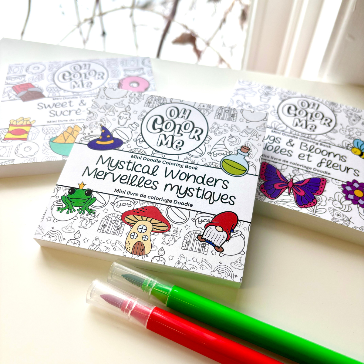 Mini Coloring Book Bugs & Blooms, 4"x4"