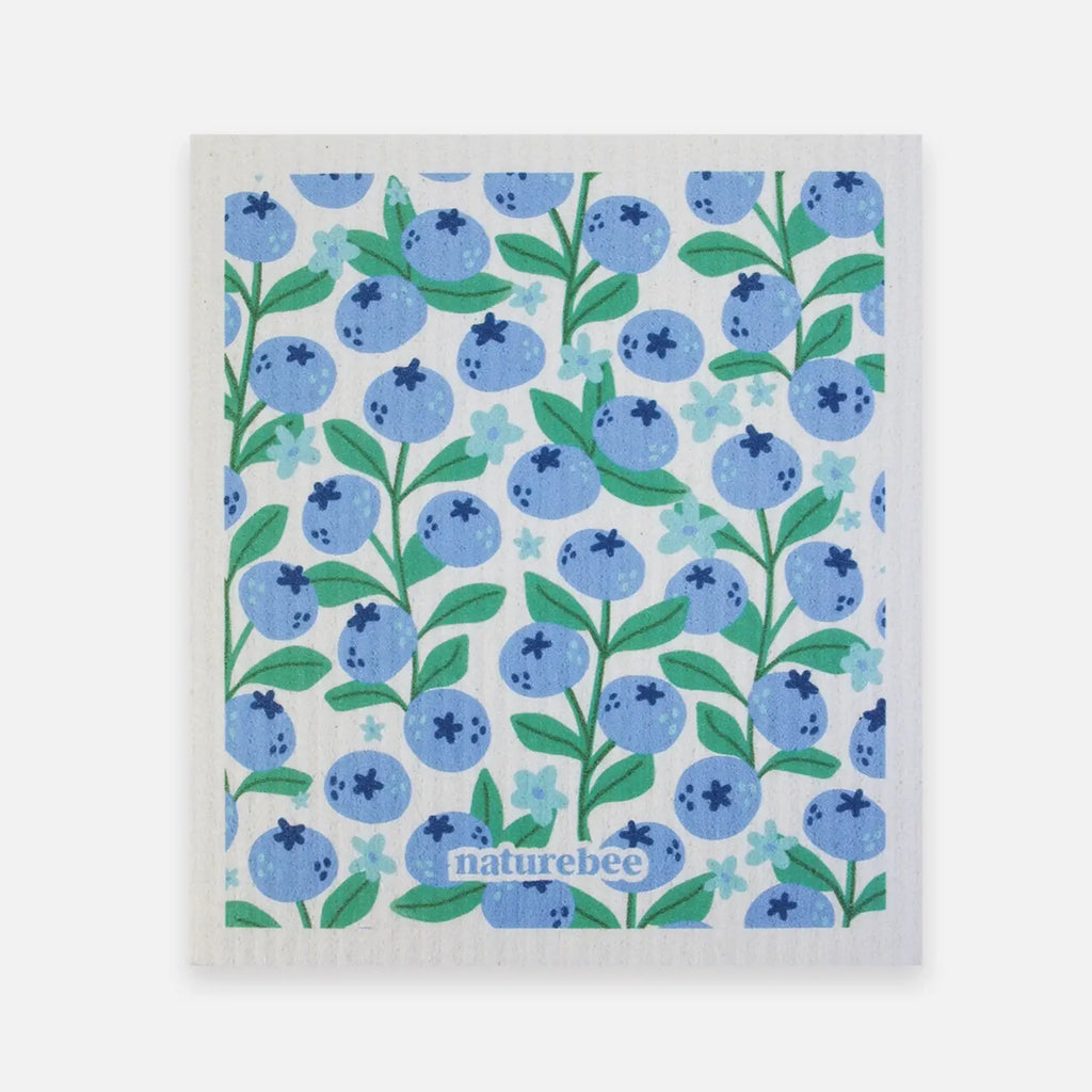 Swedish Sponge Dishcloth Green Leaves