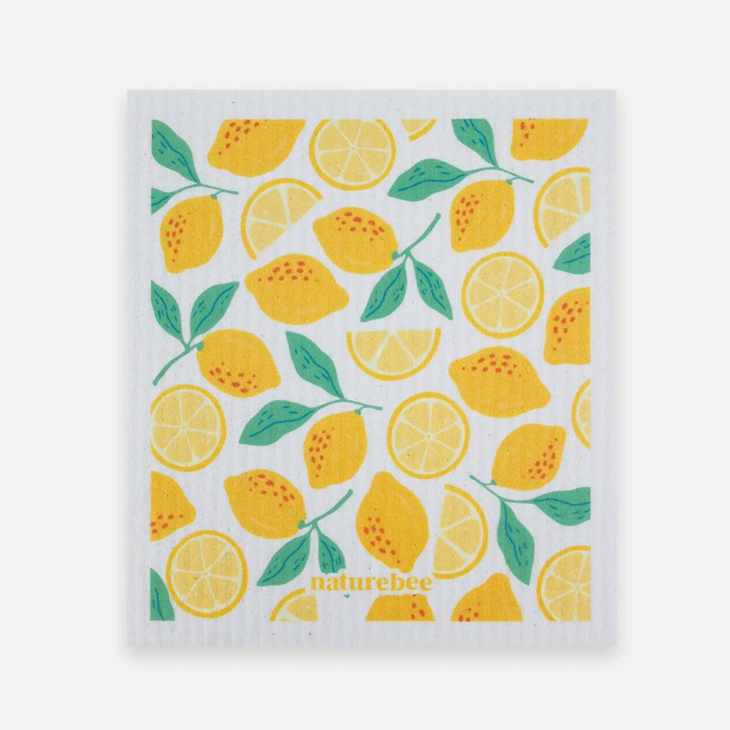 Swedish Sponge Dishcloth Green Leaves