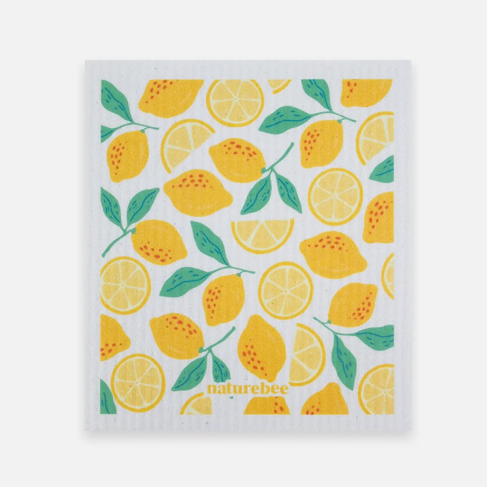 Swedish Sponge Dishcloth Green Leaves