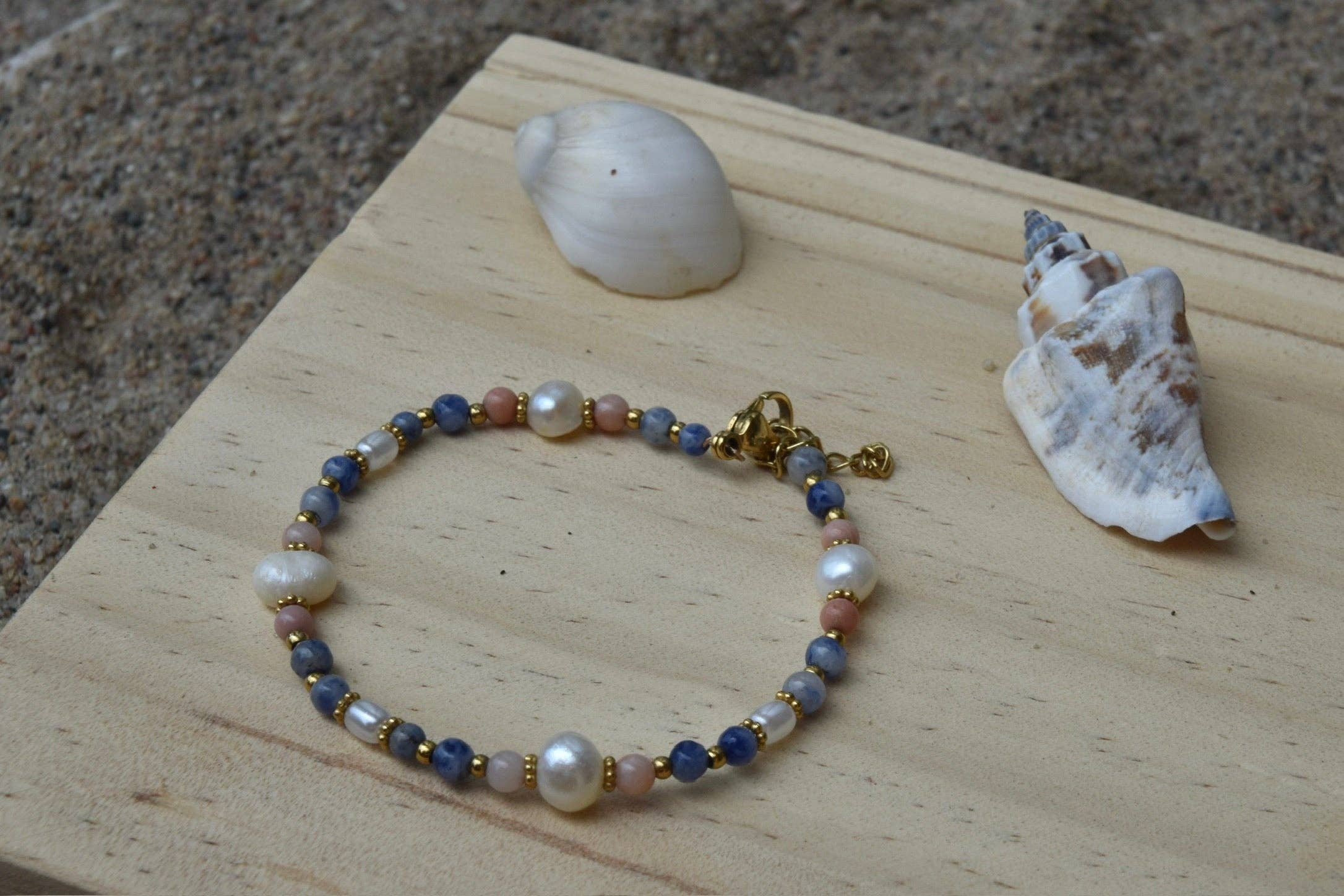 Shoreline Bliss: Beaded Bracelet: Silver
