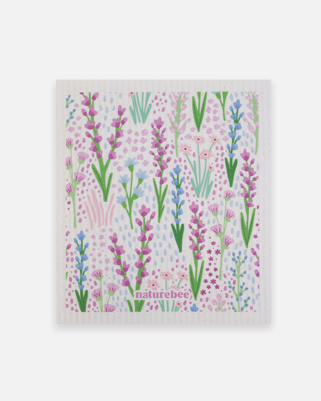 Swedish Sponge Dishcloth Floral Purple