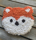 Foxy fox coffee coaster, mug rug, punch needle mug rug