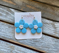 Flower power dangle polymer clay earrings