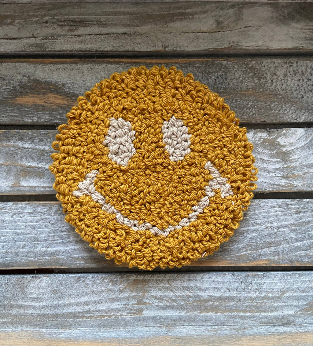 Coffee coaster, mug rug, punch needle mug rugs, candle mat