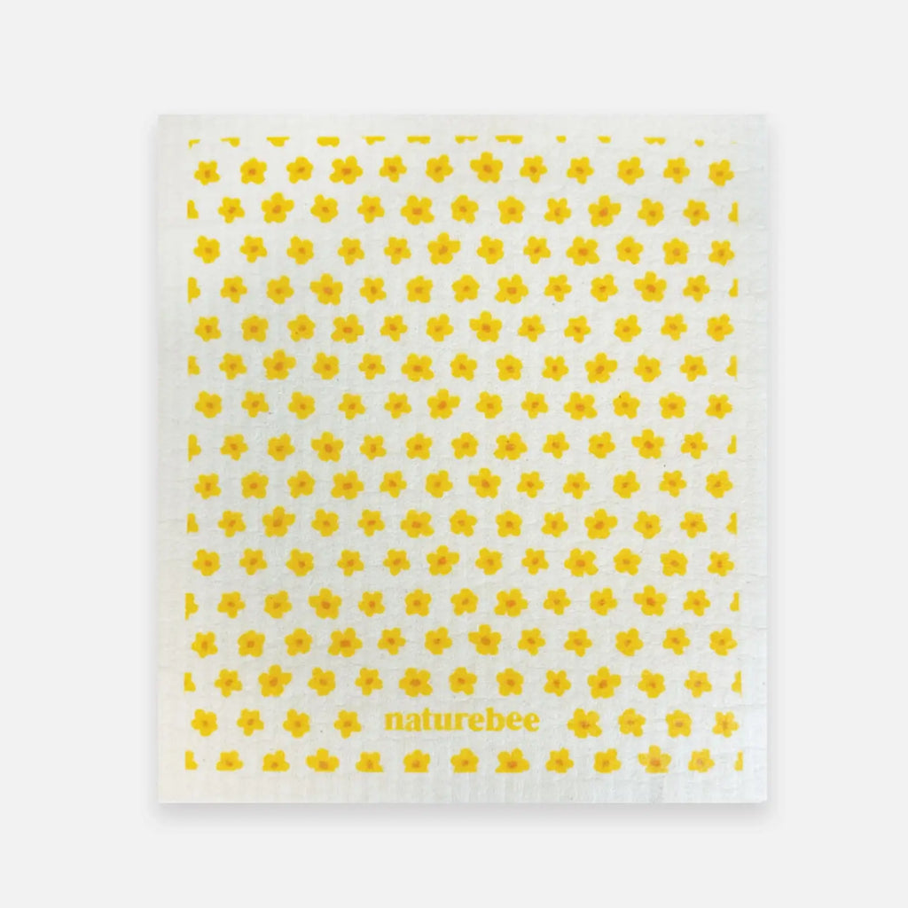 Swedish Sponge Dishcloth Green Leaves