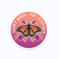 Saint John NB Monarch Butterfly Vinyl Sticker