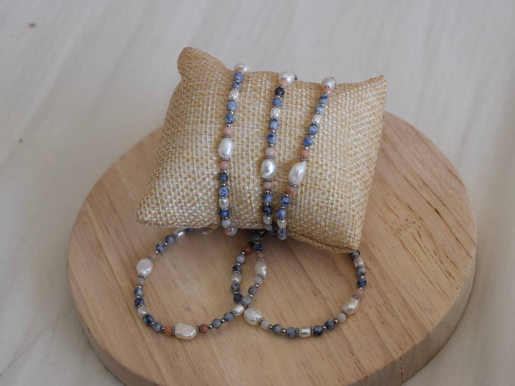 Shoreline Bliss: Beaded Bracelet: Silver