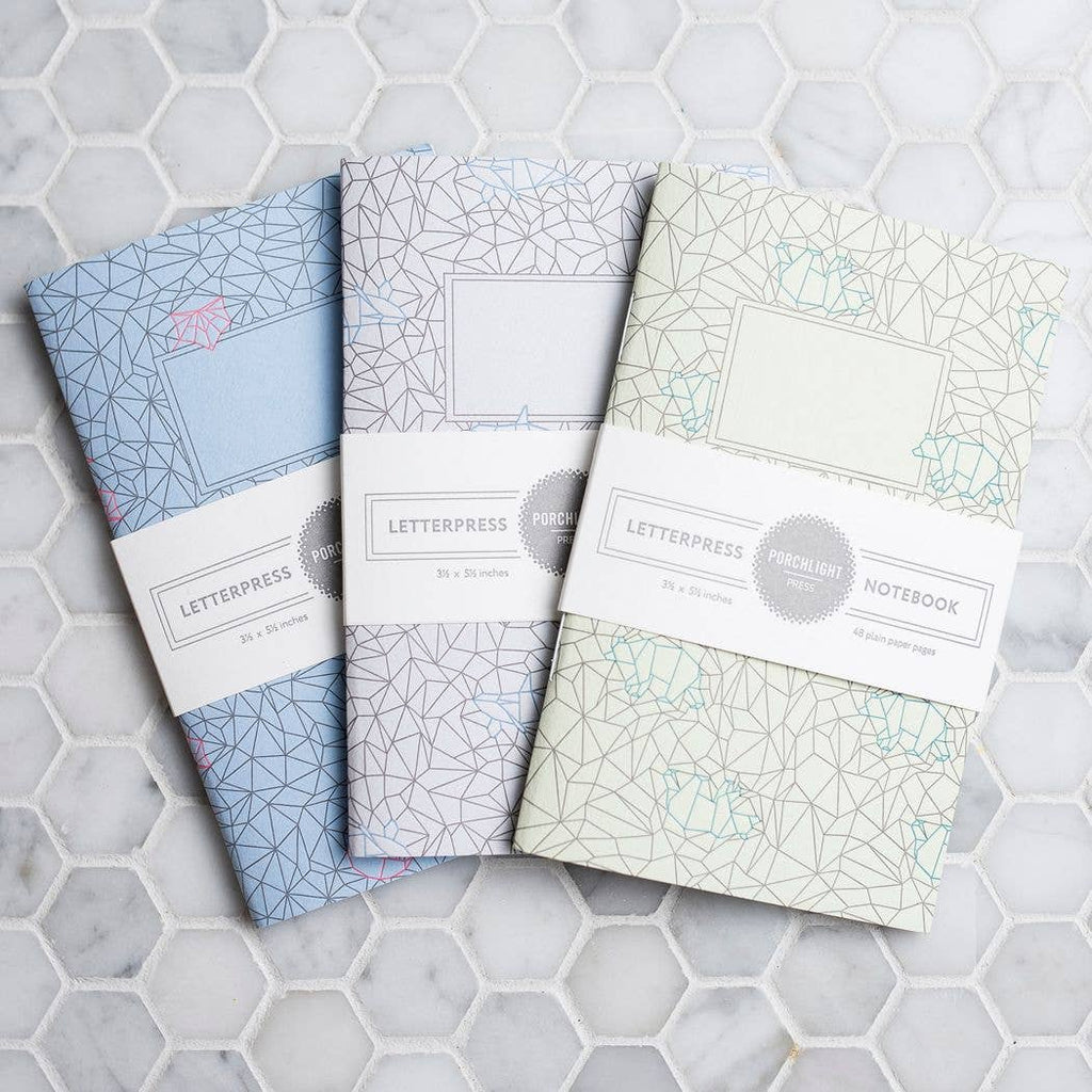 Origami Bear Pocket Letterpress Notebook