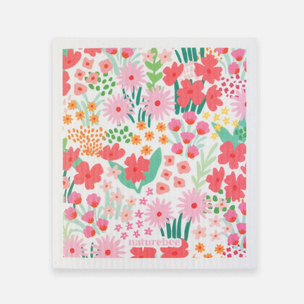 Swedish Sponge Dishcloth Green Leaves