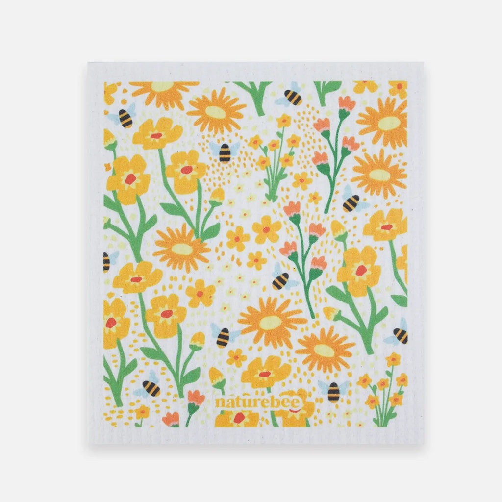 Swedish Sponge Dishcloth Green Leaves
