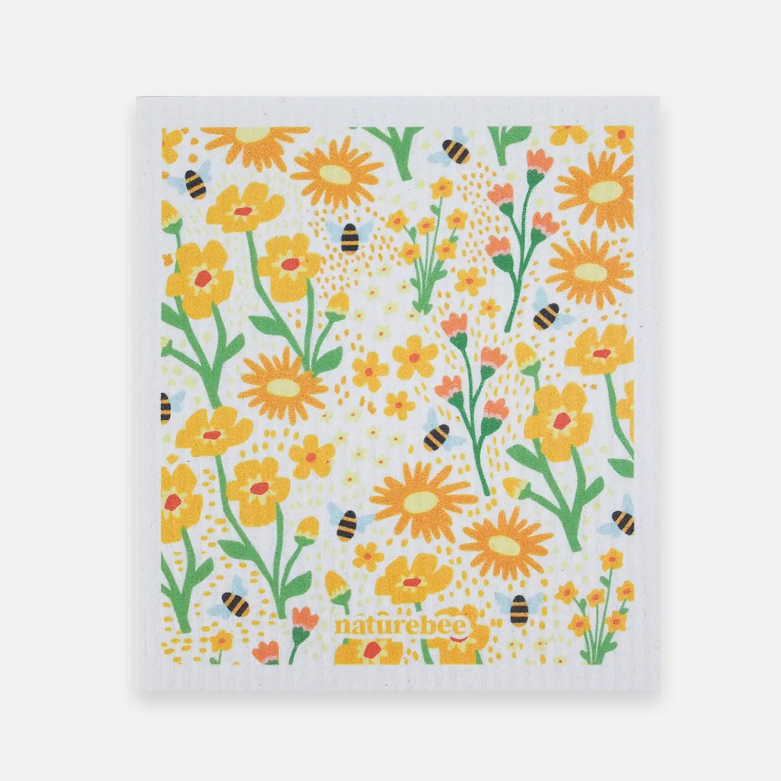 Swedish Sponge Dishcloth Green Leaves