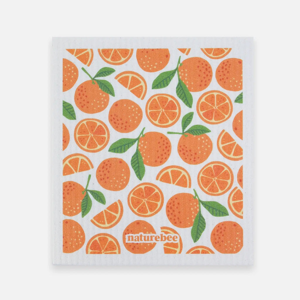 Swedish Sponge Dishcloth Green Leaves