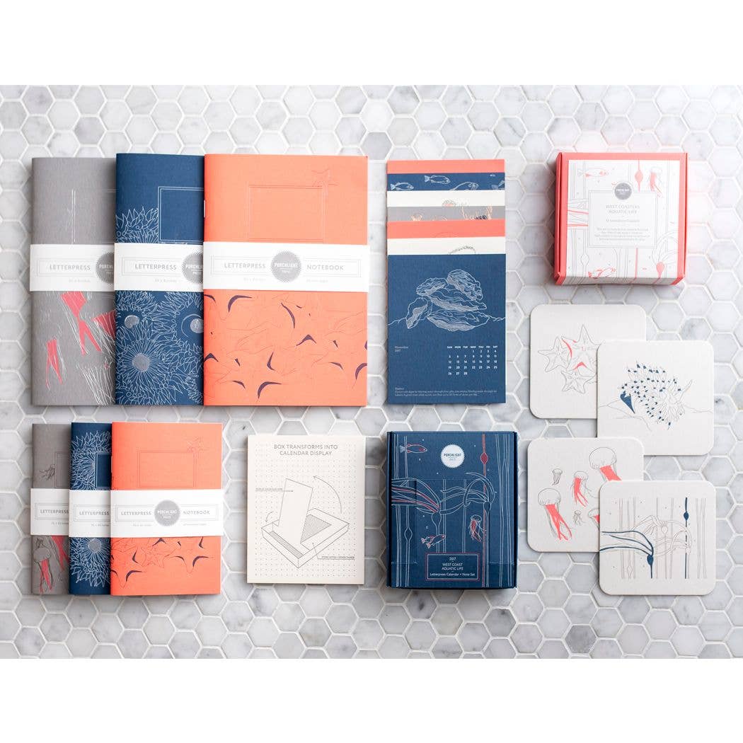 Jellyfish Pocket Letterpress Notebook