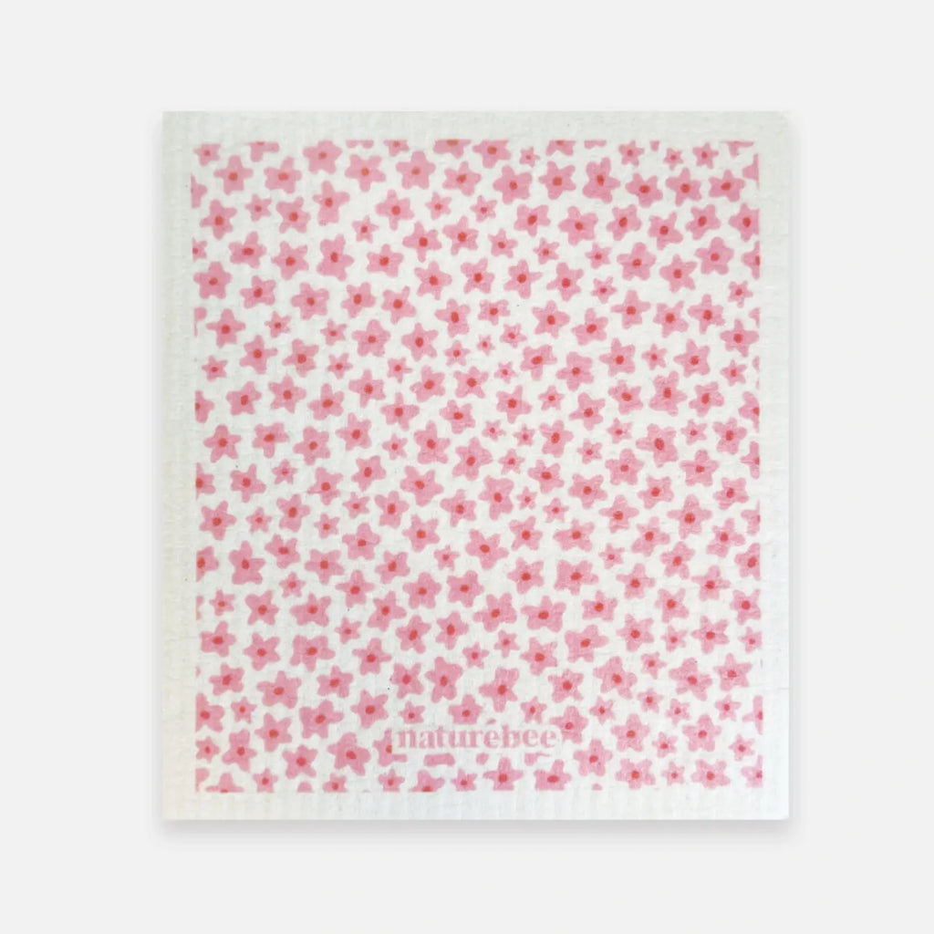 Swedish Sponge Dishcloth Green Leaves