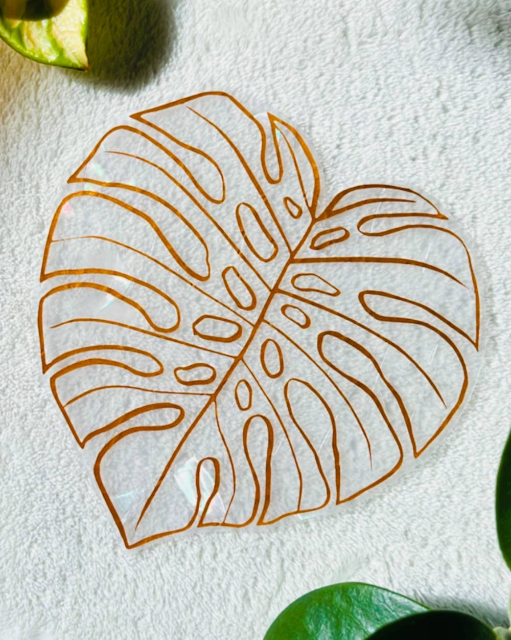 Monstera Leaf Suncatcher Sticker | Window Cling | Plant Gift