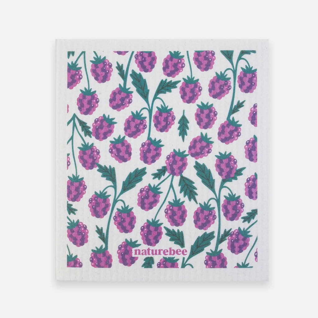 Swedish Sponge Dishcloth Green Leaves