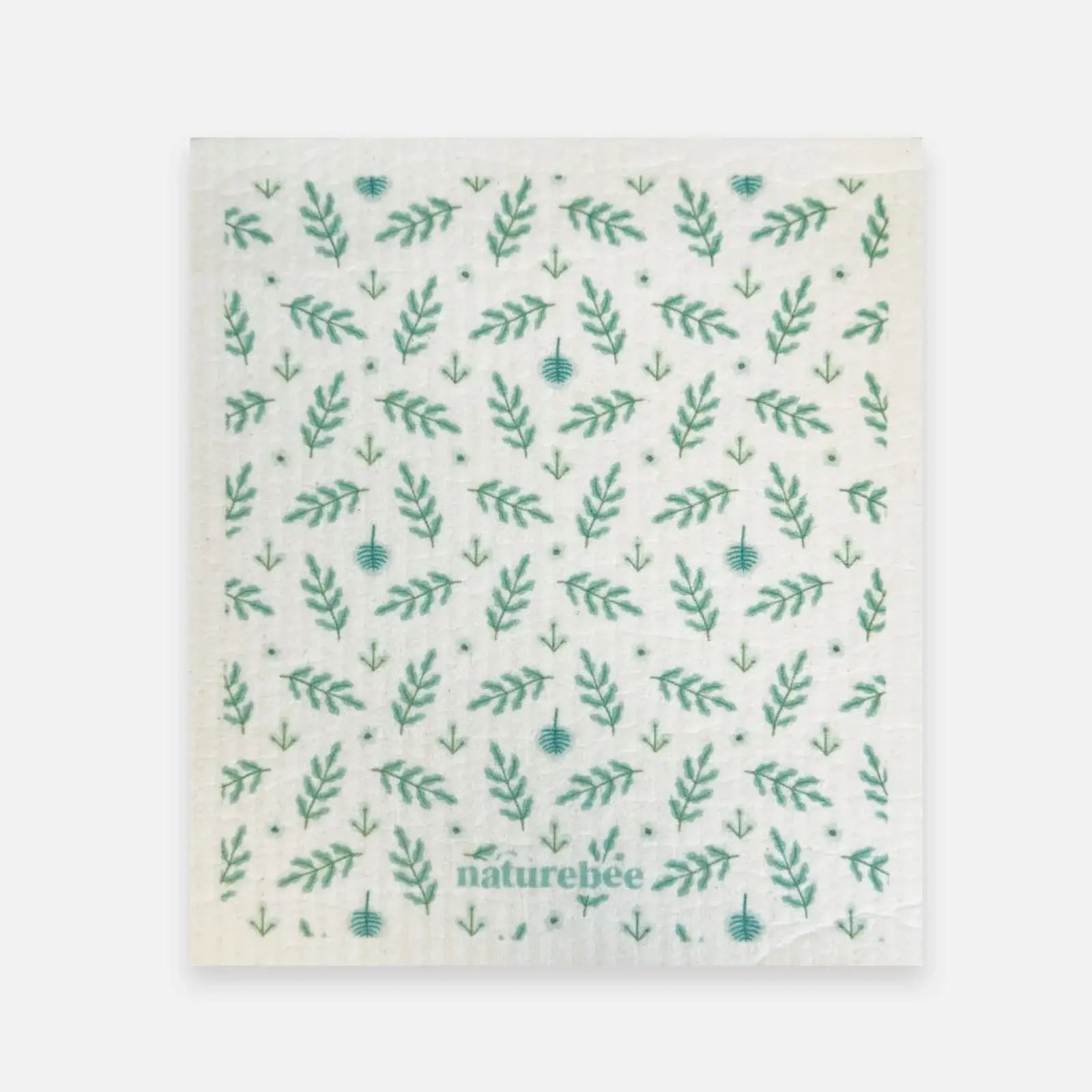 Swedish Sponge Dishcloth Green Leaves