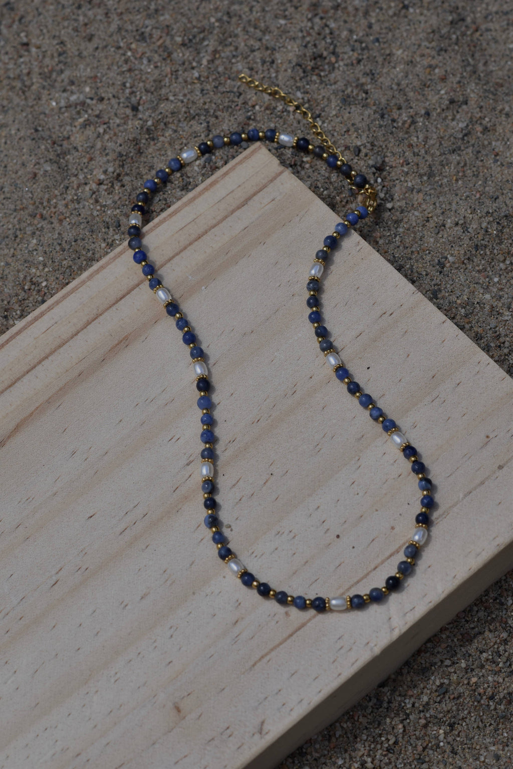 Midnight Tide: Beaded Necklace: Gold