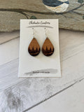 Teardrop forest wood earrings