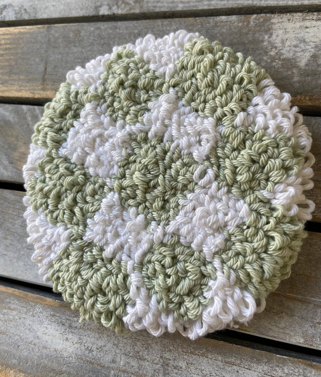 Coffee coaster, checkered mug rug, punch needle, candle mat