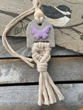 Butterfly Macrame/polymer clay car diffuser charm