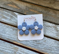 Flower power dangle polymer clay earrings
