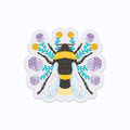 Clear Bumble Bee Floral Vinyl Sticker