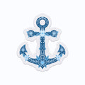Clear Blue Anchor Vinyl Sticker