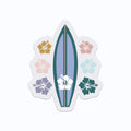 Blue Surfboard Clear Vinyl Sticker