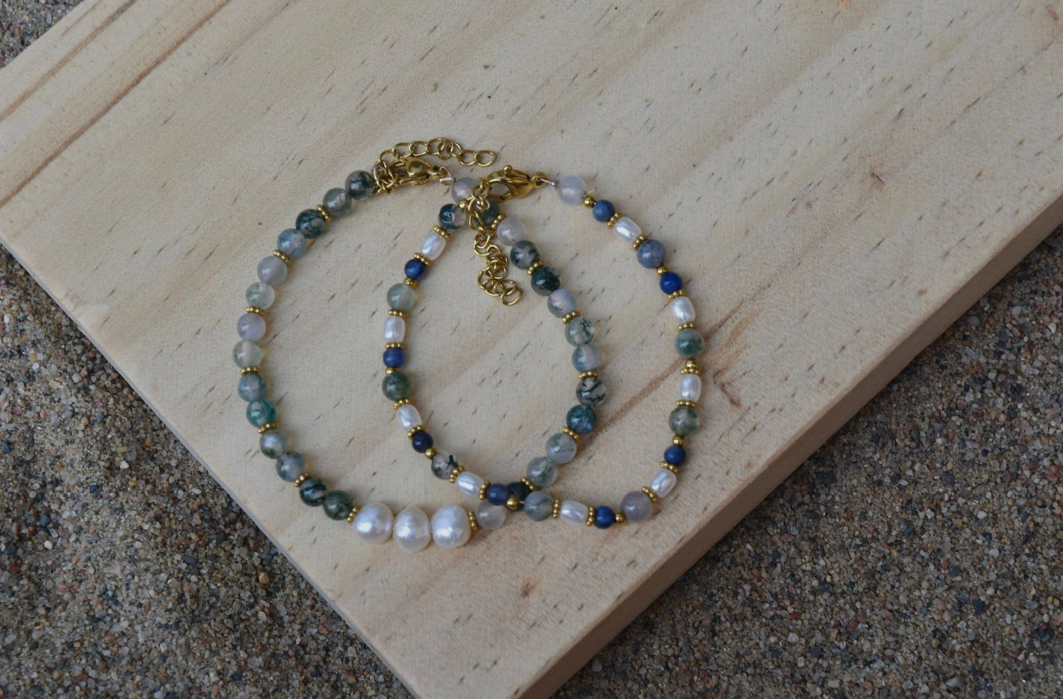 Seaside Meadow: Beaded Bracelet: Silver