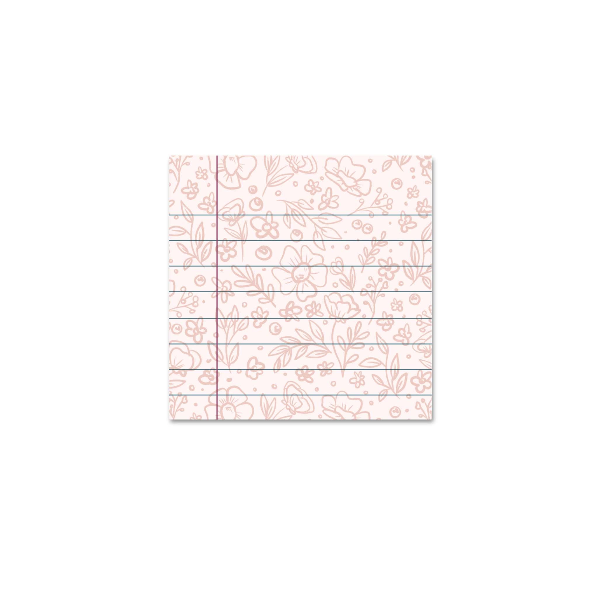 Pink Floral Sticky Notes