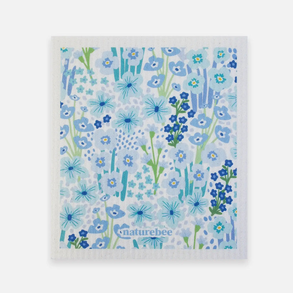 Swedish Sponge Dishcloth Green Leaves