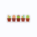 Cactus Pots Clear Plants Vinyl Sticker