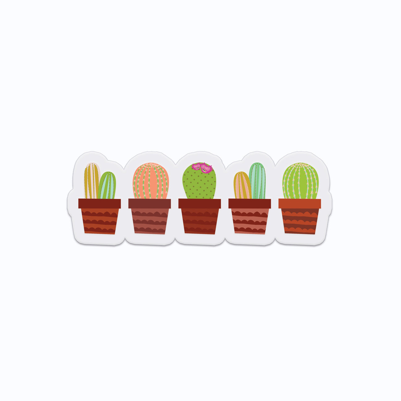 Cactus Pots Clear Plants Vinyl Sticker