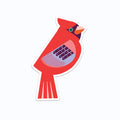 Red Cardinal Bird Vinyl Sticker