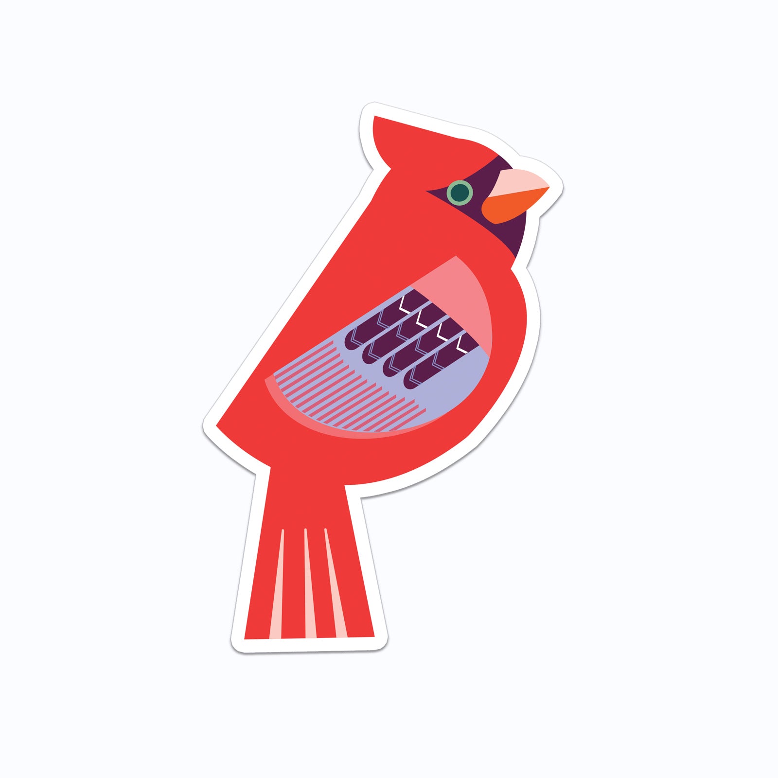 Red Cardinal Bird Vinyl Sticker